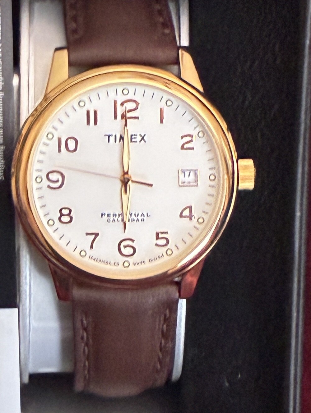 Timex Gold and Brown Leather Analog Watch